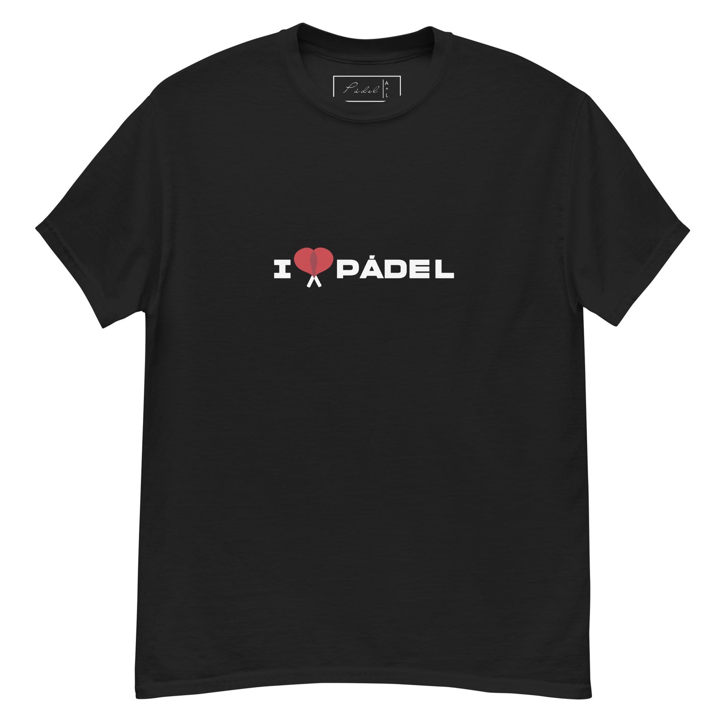 PAML10-Camiseta Negra Corta Hombre I LOVE PÁDEL Sublimación
