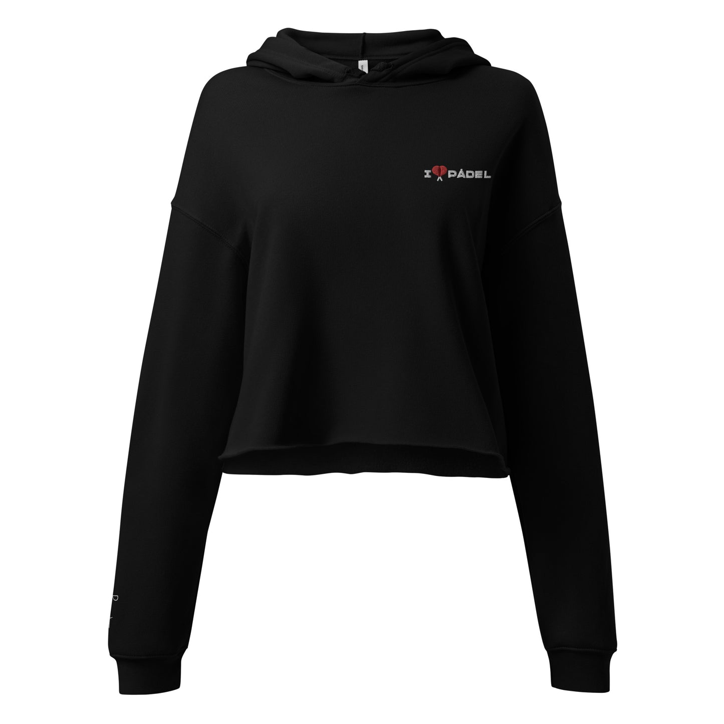 PAML24-Sudadera Capucha Mujer Negro/Verde I LOVE PÁDEL Bordado