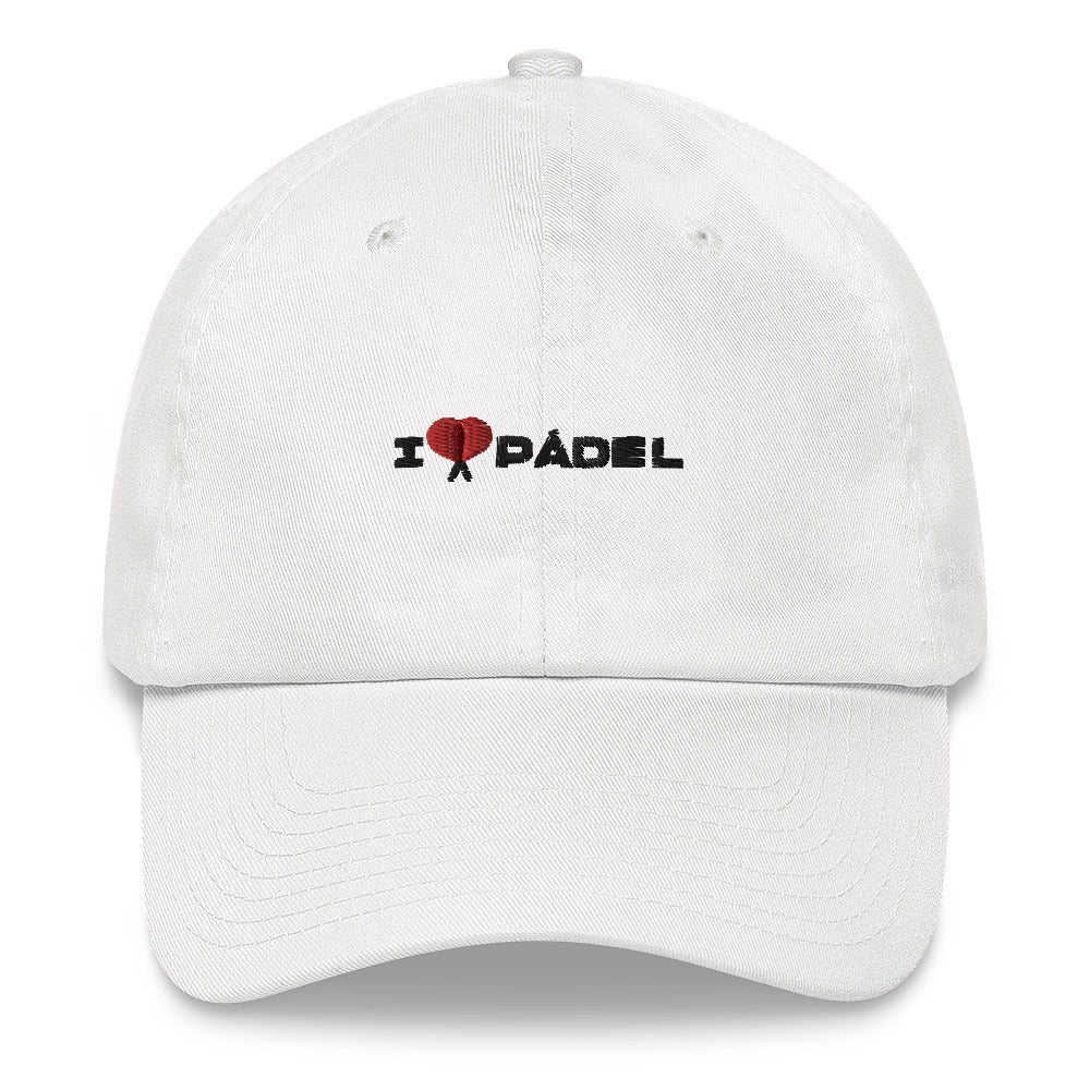 PAML30-Gorra I LOVE PÁDEL Bordado - Blanco/Piedra