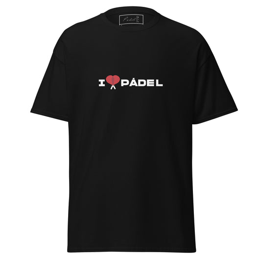 PAML10-Camiseta Negra Corta Hombre I LOVE PÁDEL Sublimación