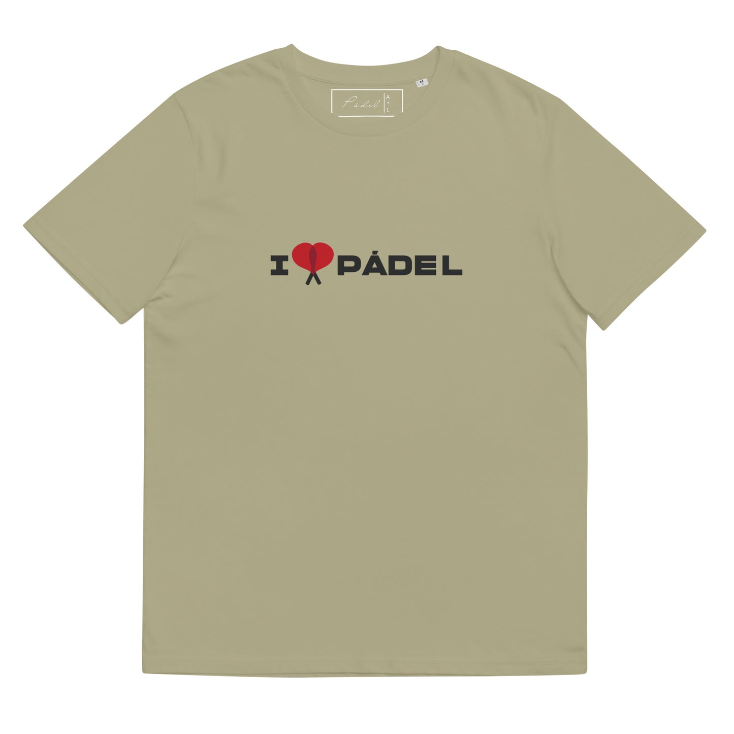 PAML15-Camiseta Caqui Corta Unisex I LOVE PÁDEL Sublimimación