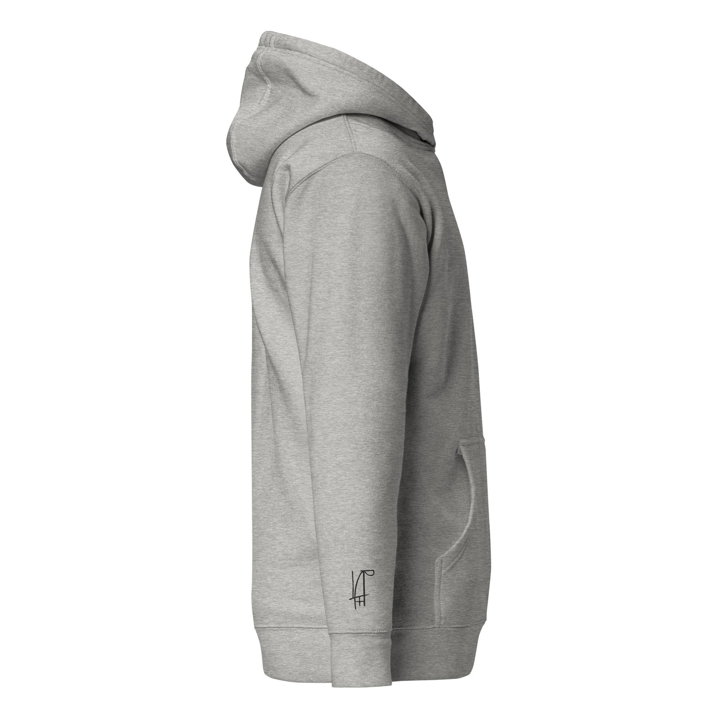 PAML23-Sudadera Capucha Unisex Premium Blanco/Salmón/Gris I LOVE PÁDEL Bordado