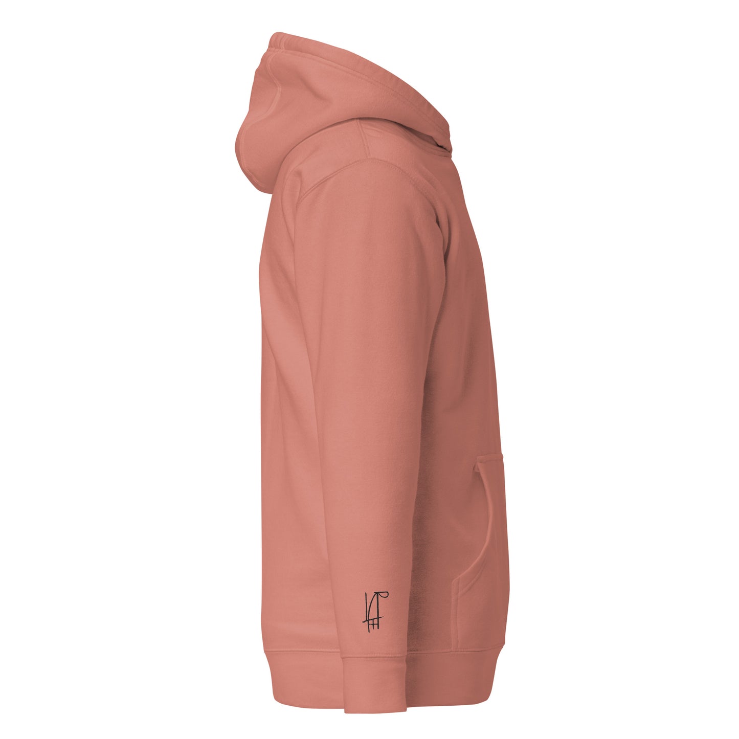 PAML23-Sudadera Capucha Unisex Premium Blanco/Salmón/Gris I LOVE PÁDEL Bordado