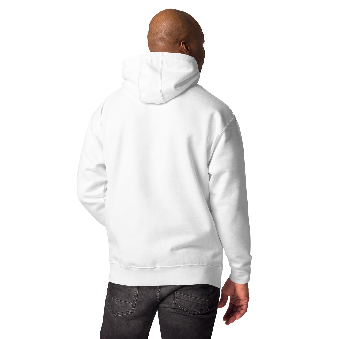 PAML23-Sudadera Capucha Unisex Premium Blanco/Salmón/Gris I LOVE PÁDEL Bordado