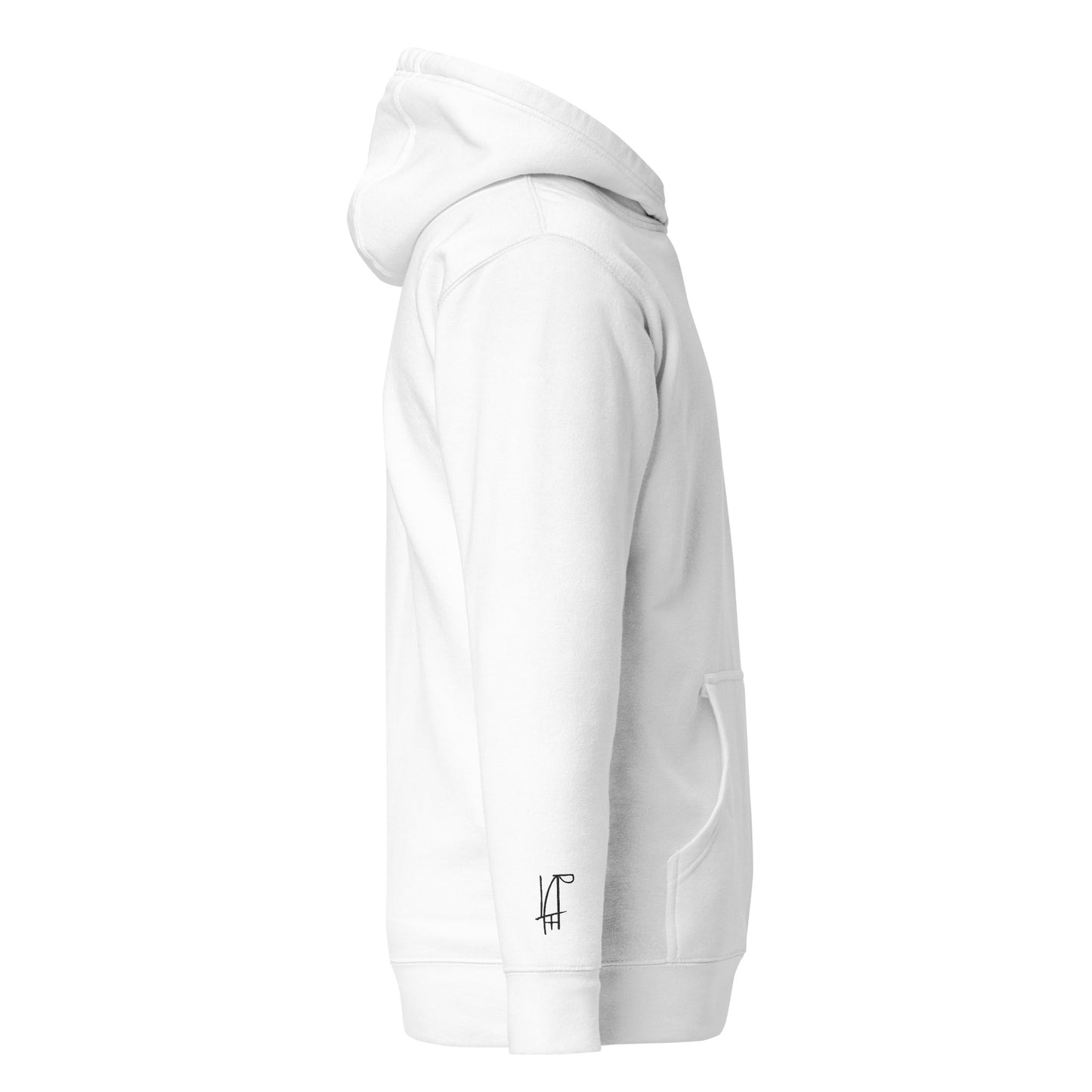 PAML23-Sudadera Capucha Unisex Premium Blanco/Salmón/Gris I LOVE PÁDEL Bordado